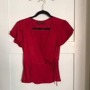 Sexy satin girls night out red top